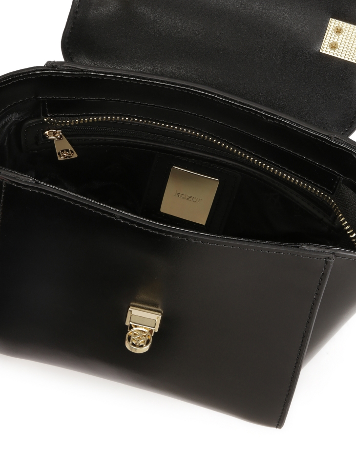 Élégant sac à main noir à la forme unique TISTA