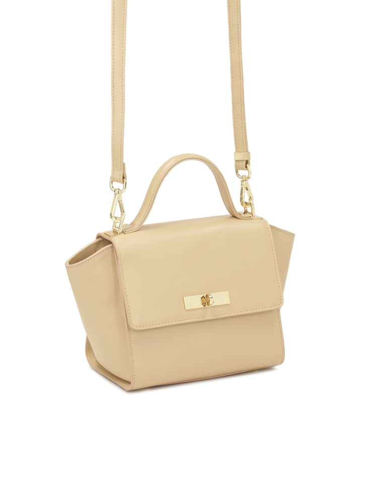 Sac à main beige avec côtés rallongés TISTA