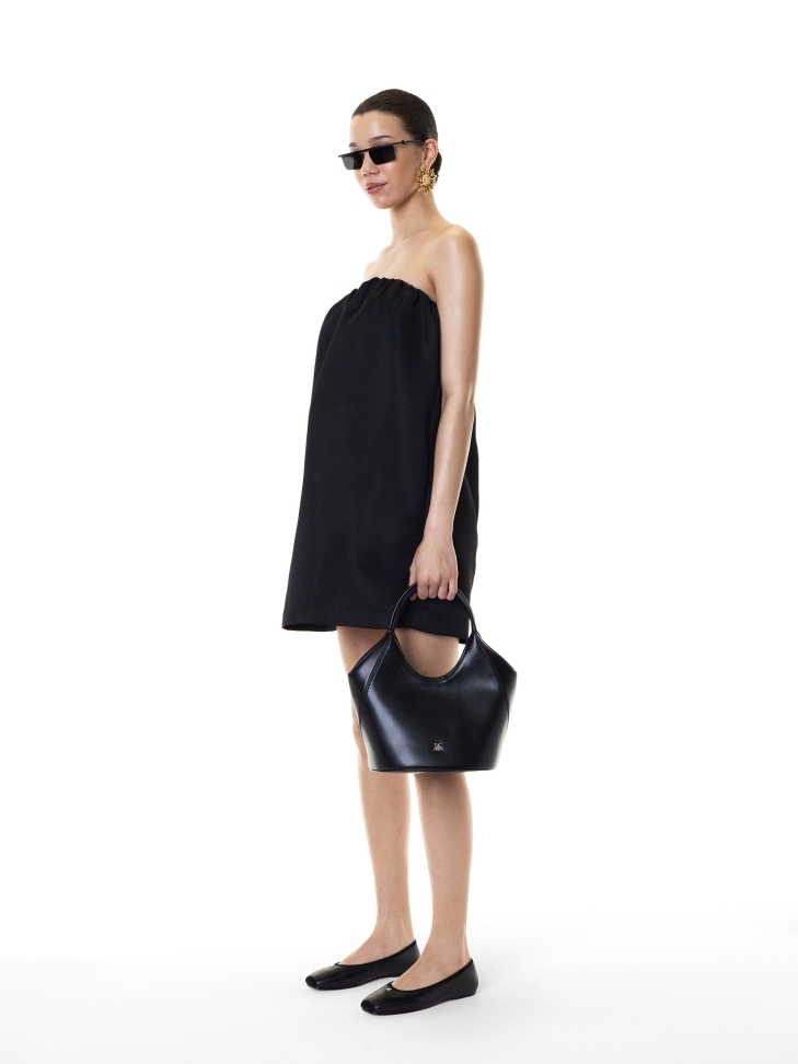 Ballerines en cuir noir avec nez chanfreiné KS GABY