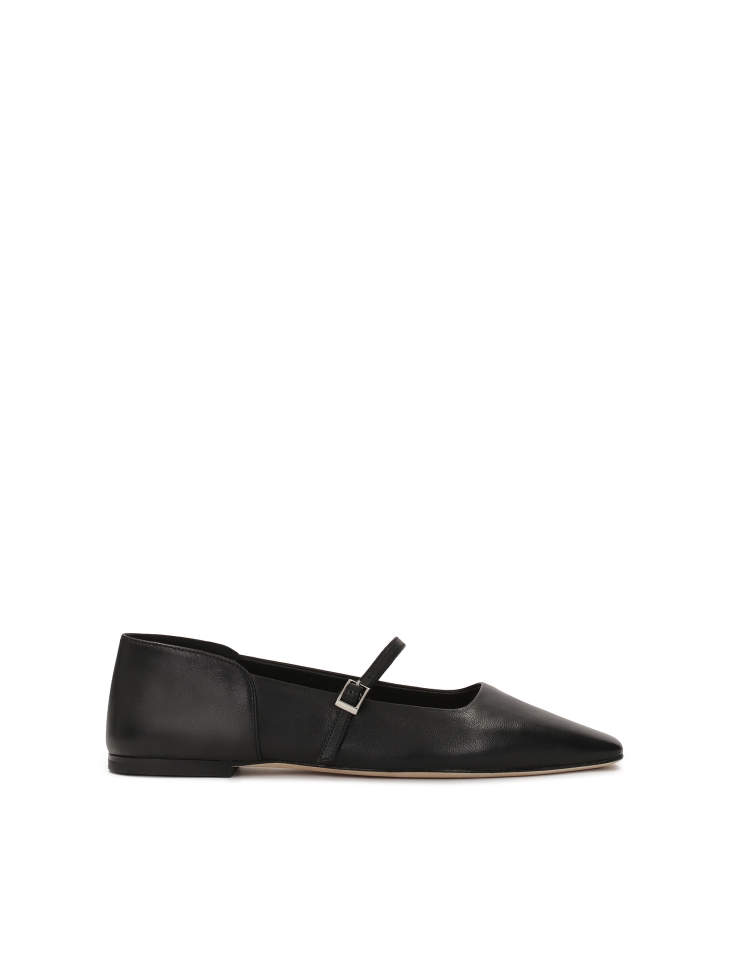 Ballerines en cuir souple noir  KS BEAU
