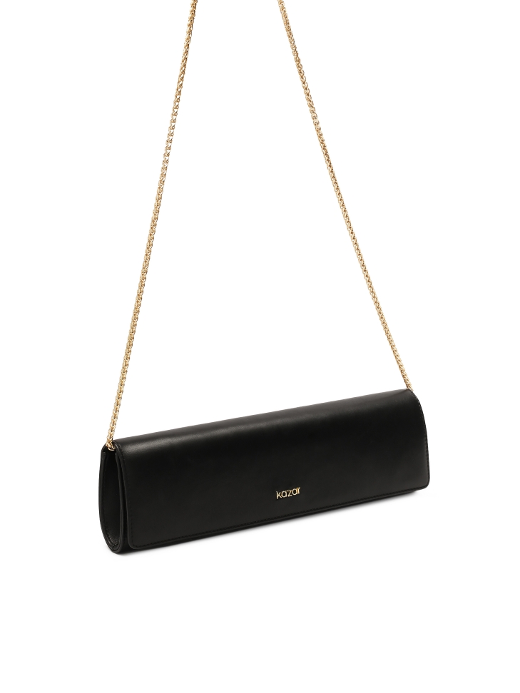 Élégante pochette noire de forme oblongue  VIVIENNE