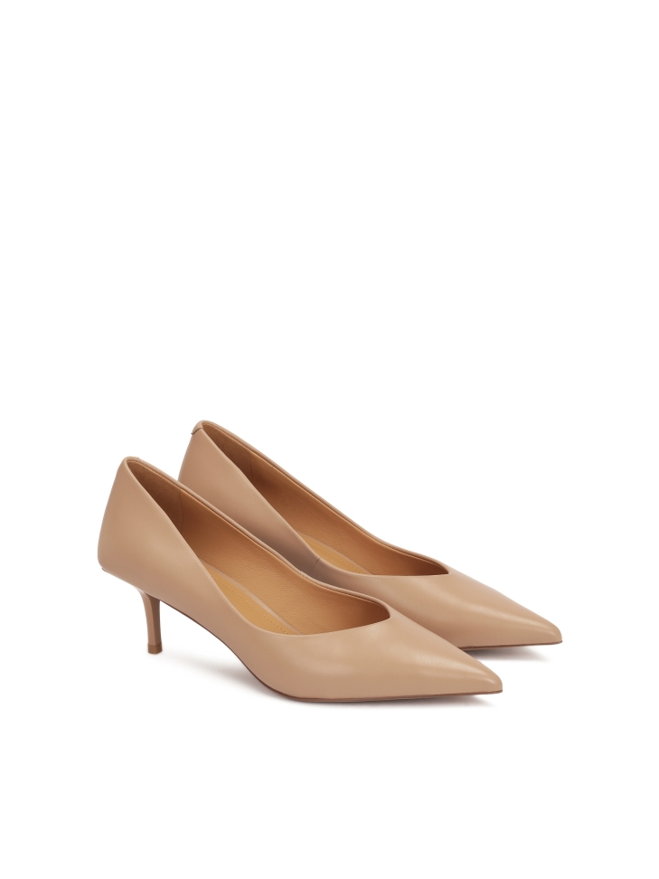 Escarpins classiques en cuir beige EVELISE