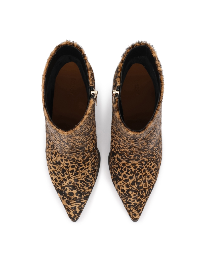 Bottes en cuir à motifs avec poils naturels MAYLIE