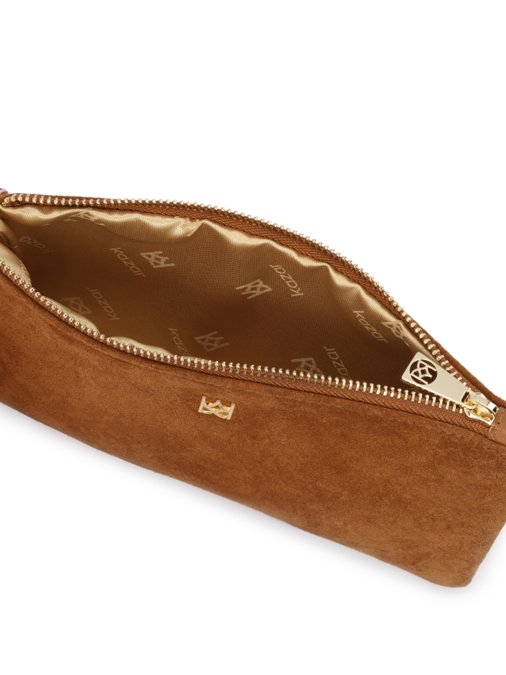 Sac à main en daim de couleur marron clair avec poignée à main JERRIAR