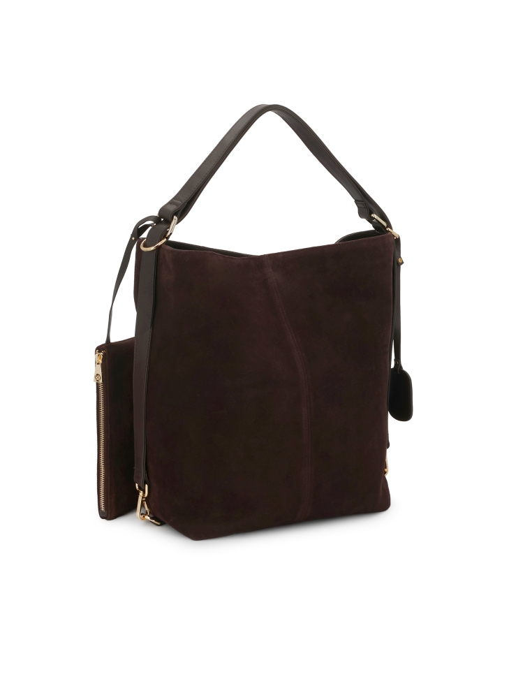 Sac à main en daim naturel marron au design minimaliste JERRIAR