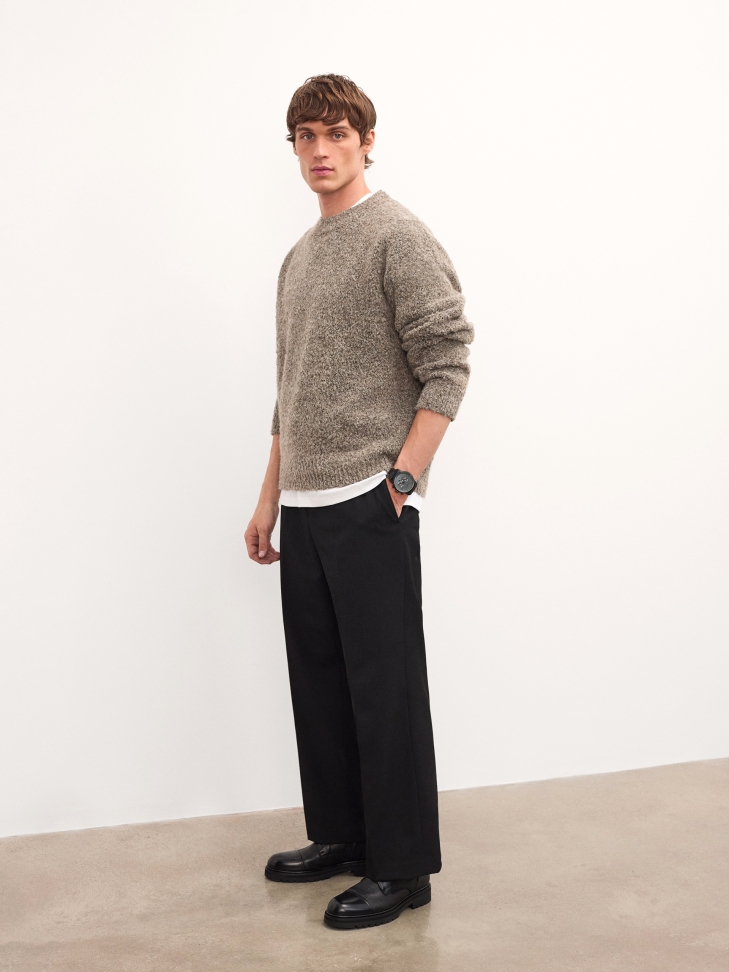 Bottes pour hommes en cuir noir avec boucles et tige à lacets ILLTES