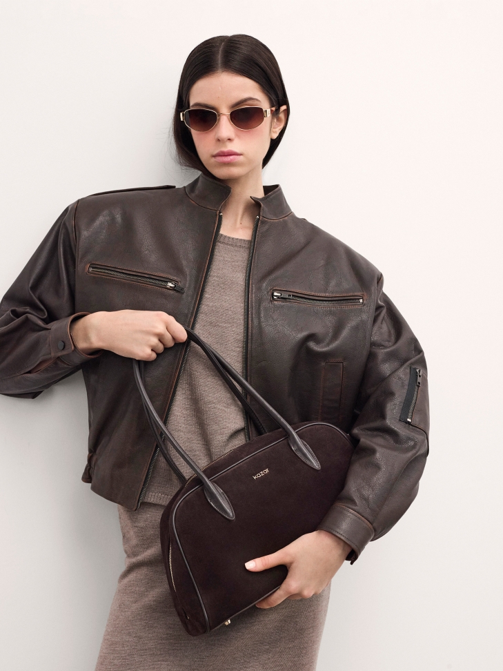 Sac à main en daim marron KYLE