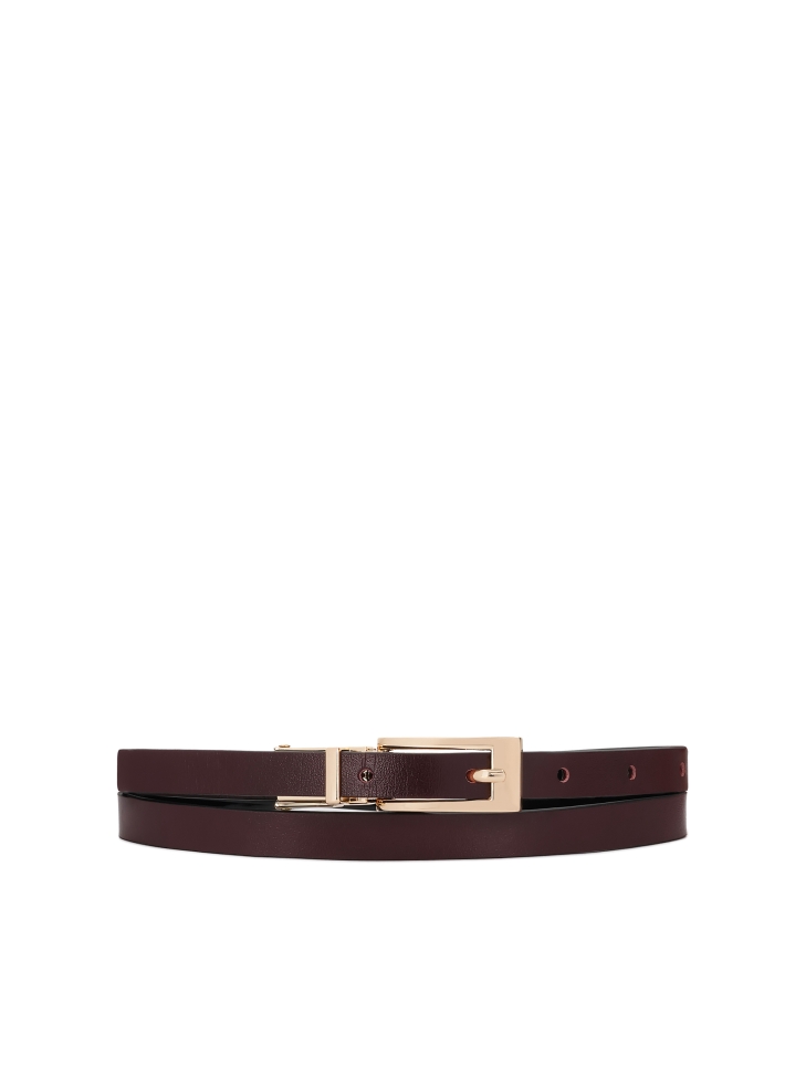 Ceinture étroite biface bordeaux et noire ELANDRA
