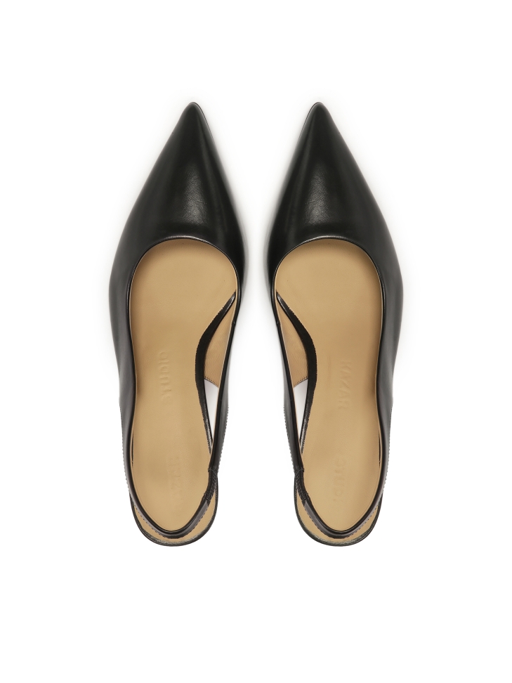 Escarpins noirs à talon aiguille incurvé KS ELYSIE