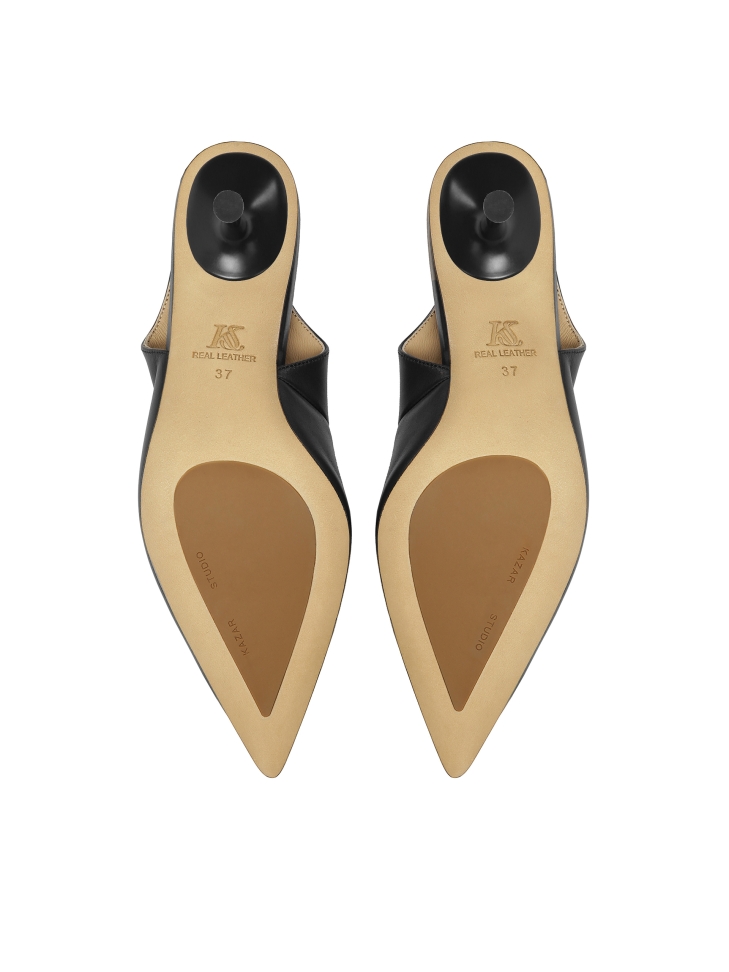 Escarpins noirs à talon aiguille incurvé KS ELYSIE