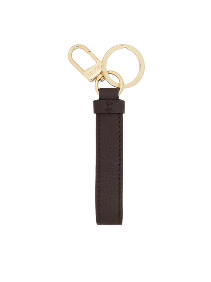 Porte-clés avec bracelet en cuir marron STOREY