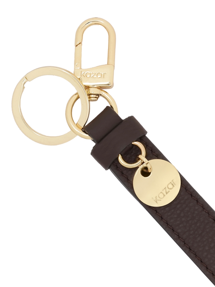 Porte-clés avec bracelet en cuir marron STOREY