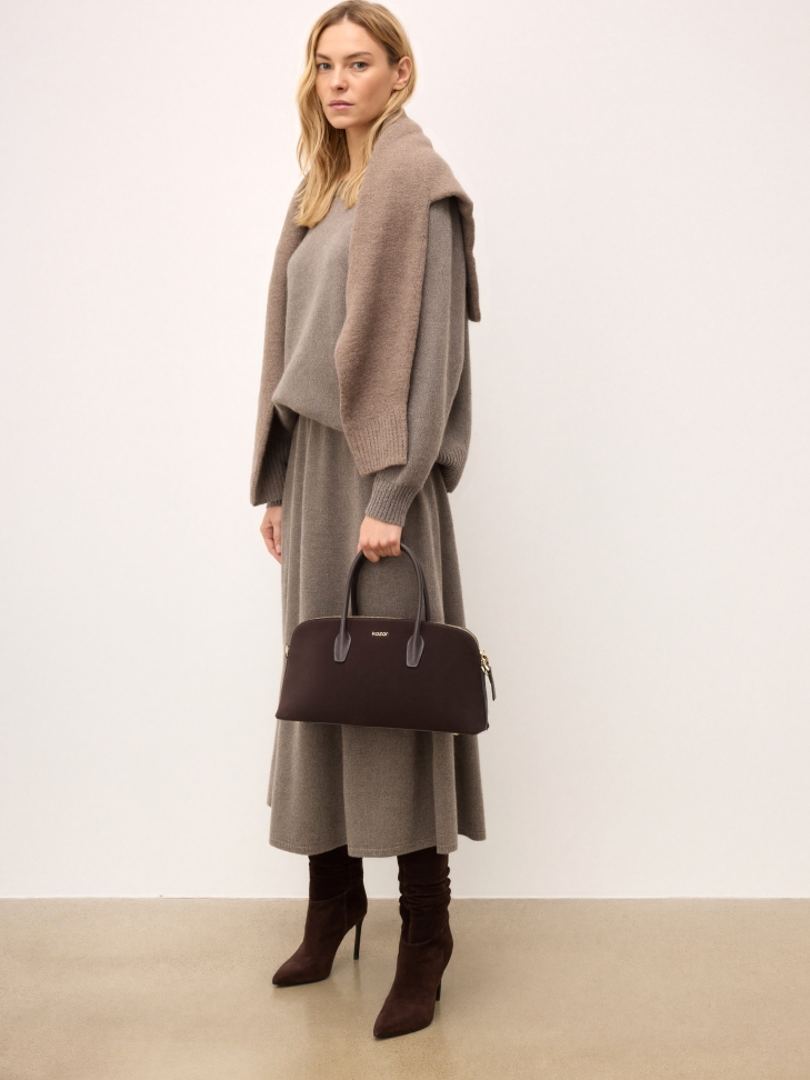 Bottes en daim marron à talon fin MARBELLA