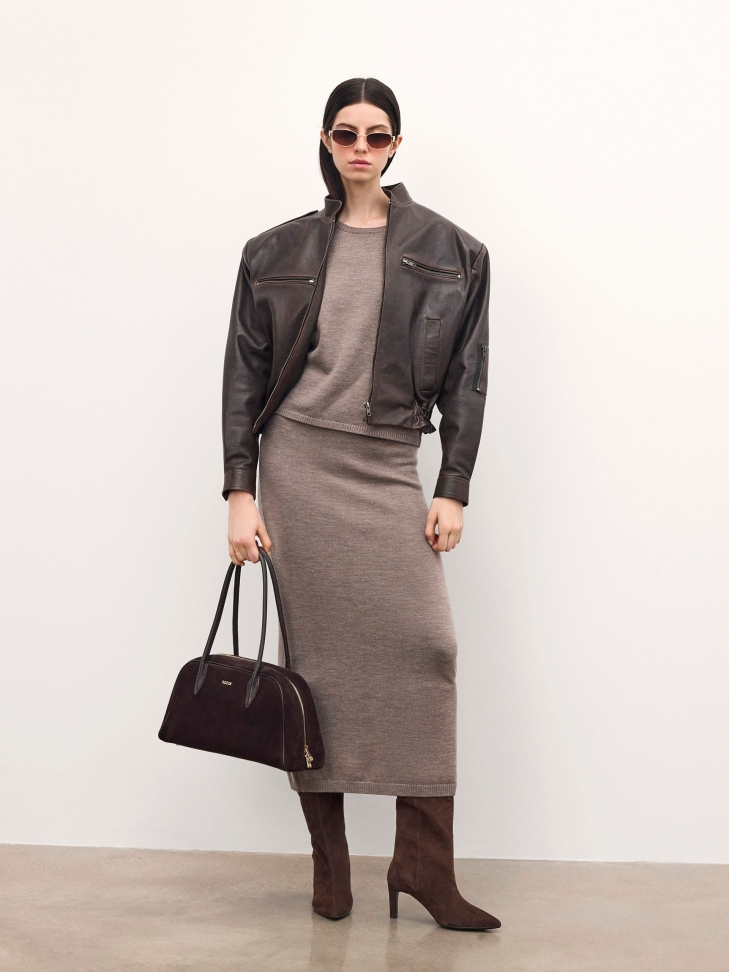 Bottes élégantes en daim marron KAMALA