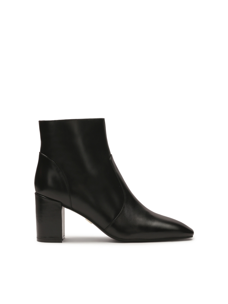 Bottes en cuir noir à talon plat LIMARI