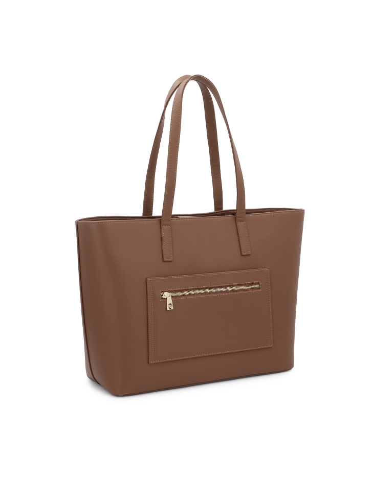 Sac à bandoulière marron minimaliste CEDRINE