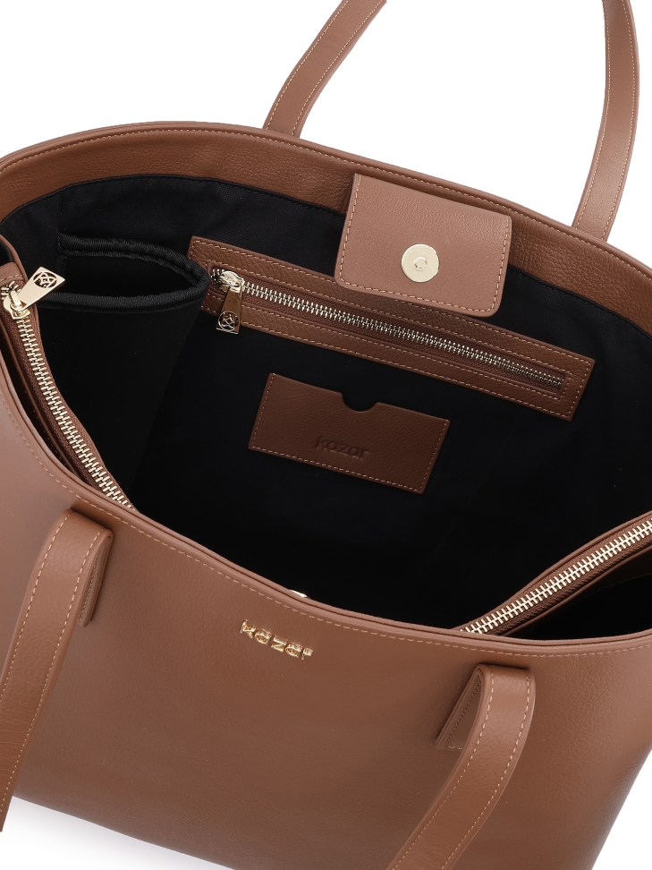 Sac à bandoulière marron minimaliste CEDRINE