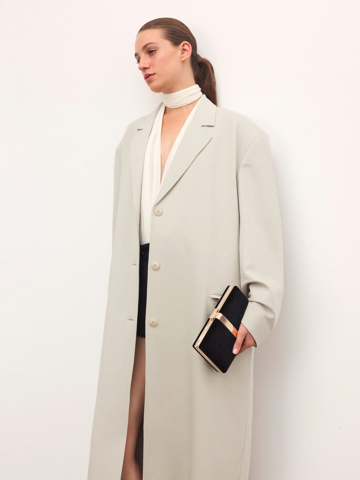 Élégante pochette en velours noir ANIYAH