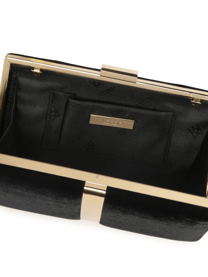 Élégante pochette en velours noir ANIYAH