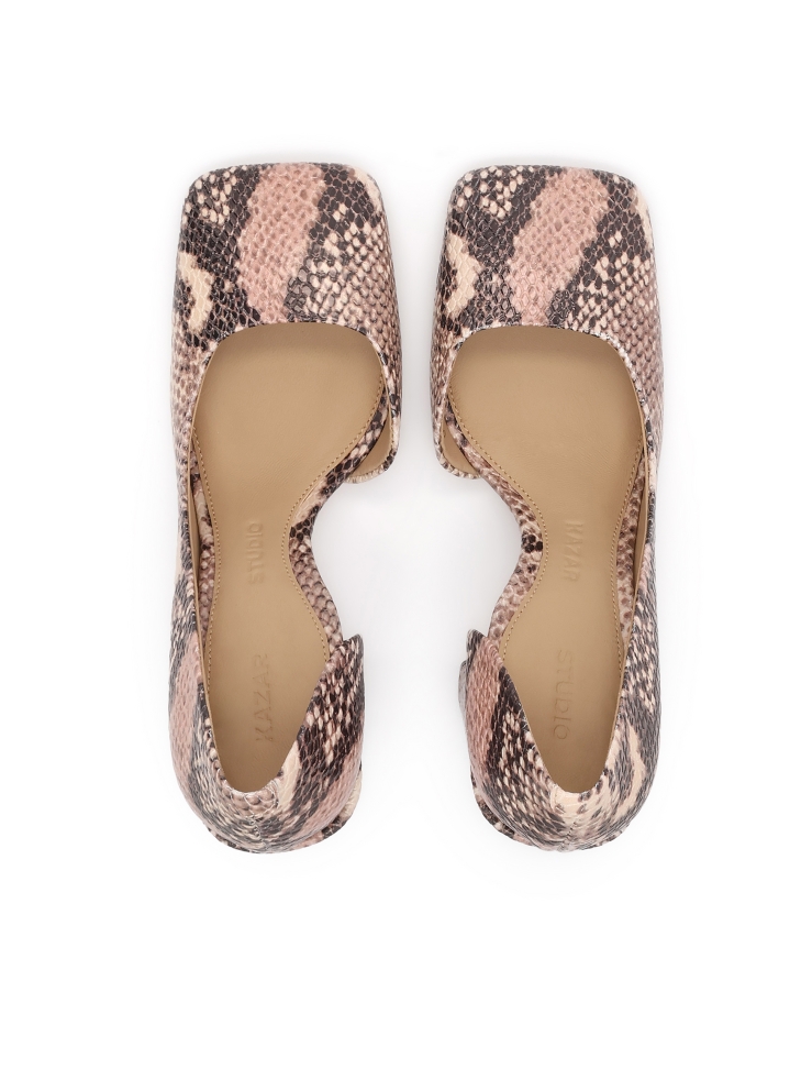 Escarpins en cuir gaufré à motif animal KS SELAME