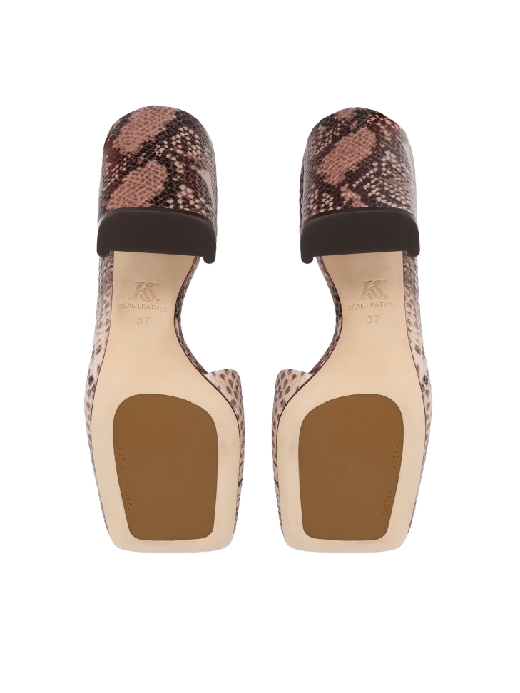 Escarpins en cuir gaufré à motif animal KS SELAME