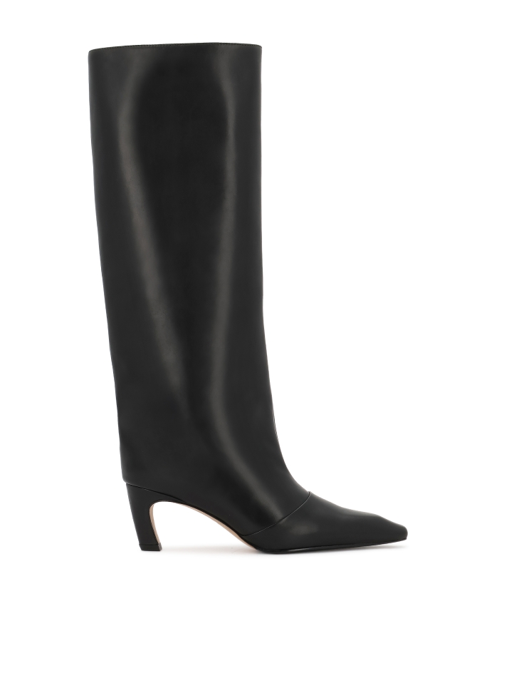 Bottes en cuir naturel noir avec tige à enfiler KS NORELI