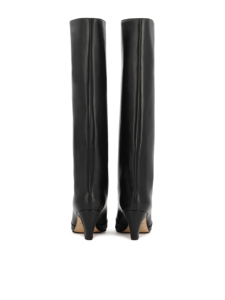 Bottes en cuir naturel noir avec tige à enfiler KS NORELI