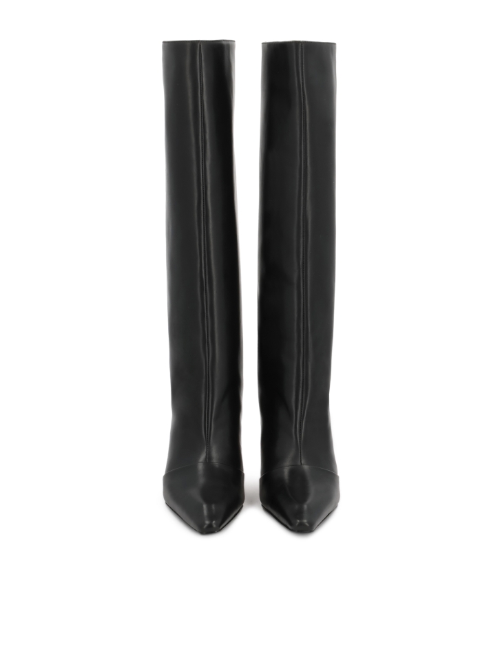 Bottes en cuir naturel noir avec tige à enfiler KS NORELI