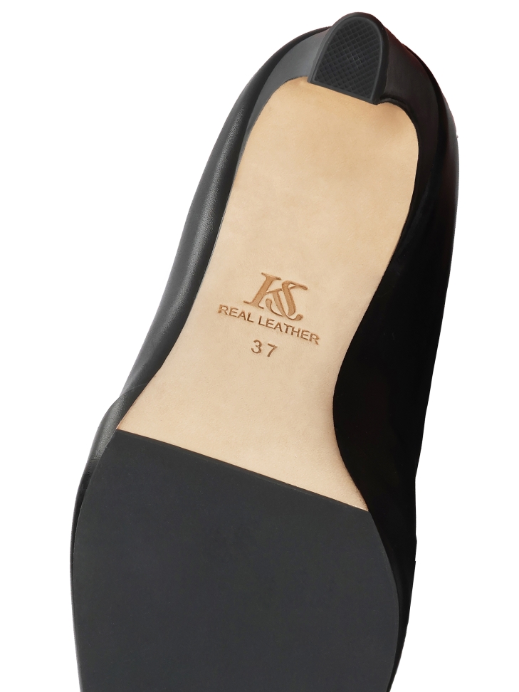 Bottes en cuir naturel noir avec tige à enfiler KS NORELI