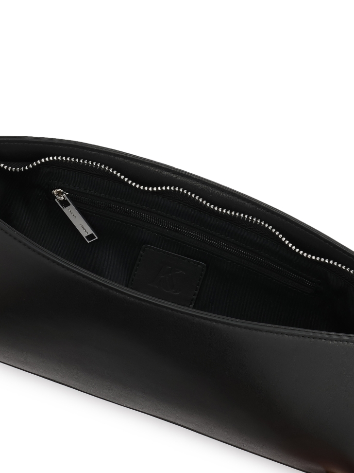 Sac à main noir allongé avec bandoulière KS LINDE