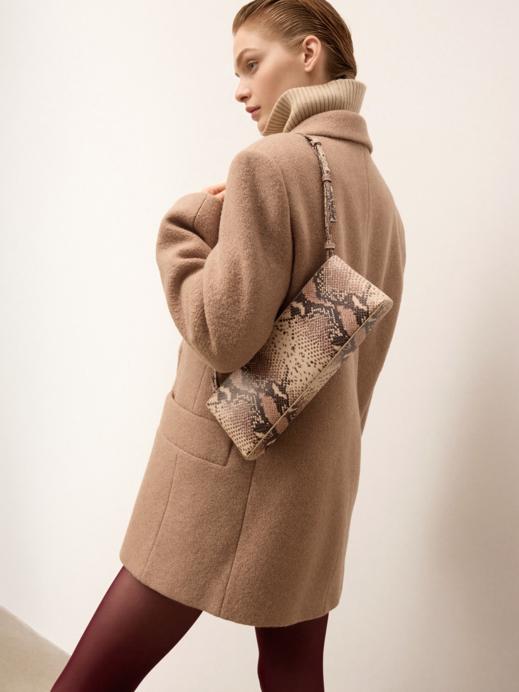 Sac à main en cuir gaufré à motif peau de serpent KS LINDE