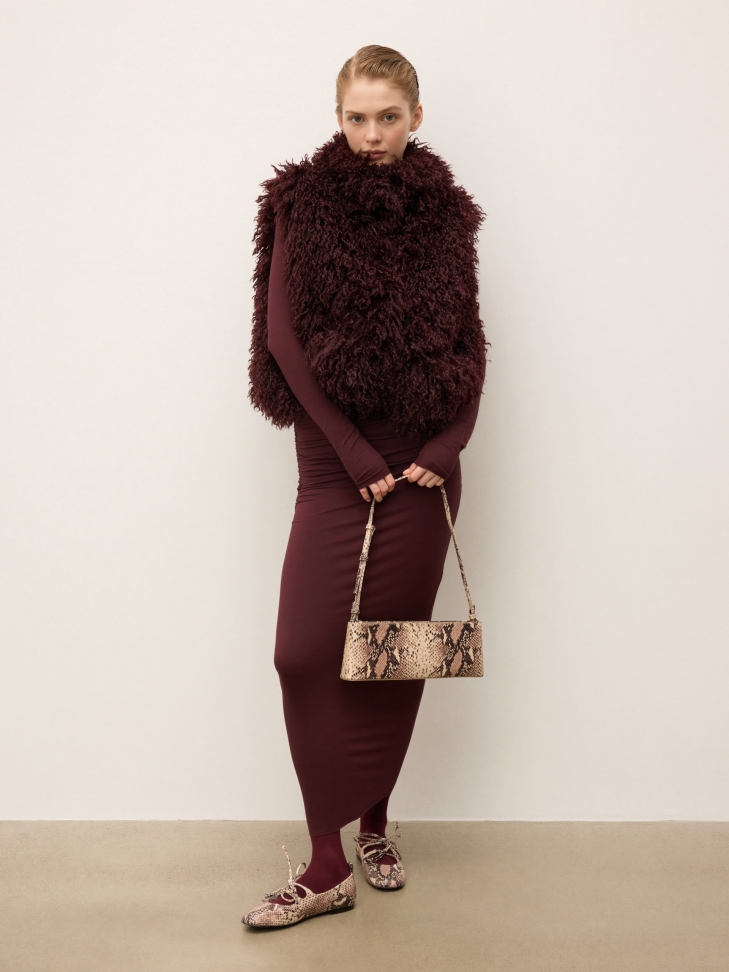 Sac à main en cuir gaufré à motif peau de serpent KS LINDE