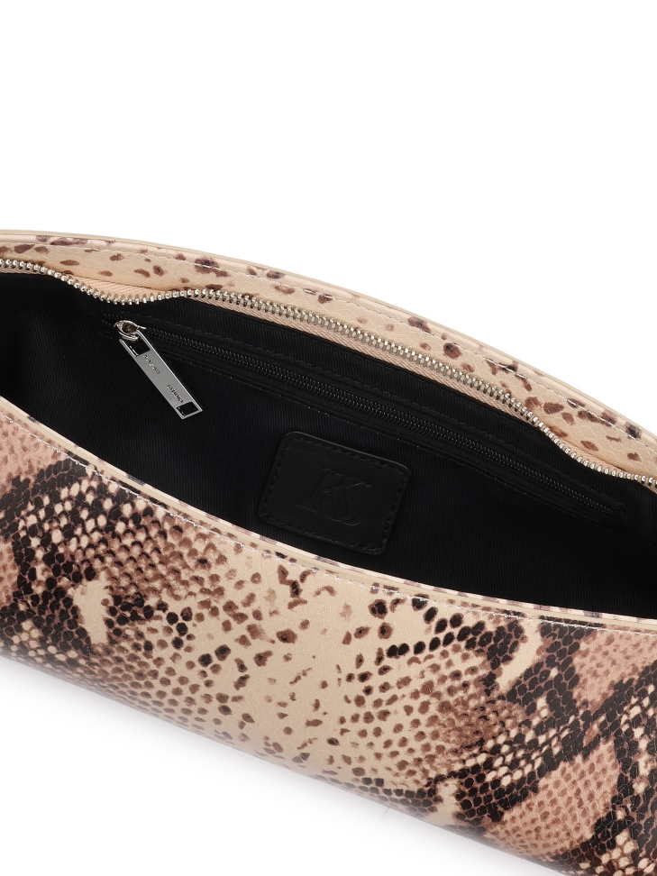 Sac à main en cuir gaufré à motif peau de serpent KS LINDE