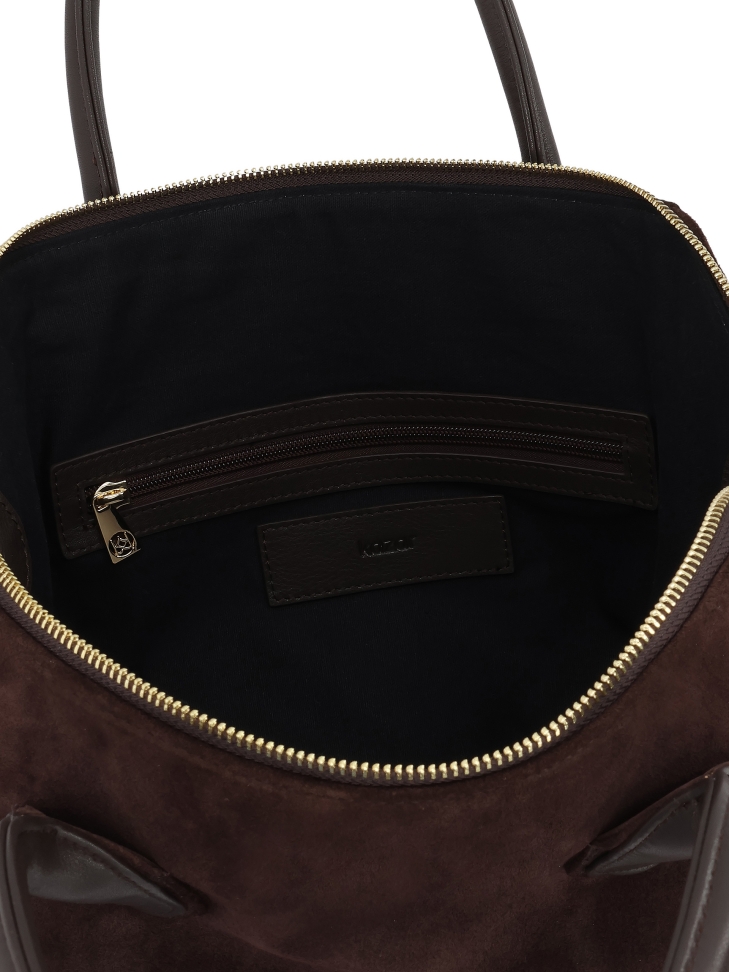 Fourre-tout en daim marron avec forme souple AVIELLE