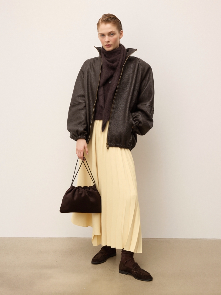 Sac en daim souple marron foncé KS LIVIEN