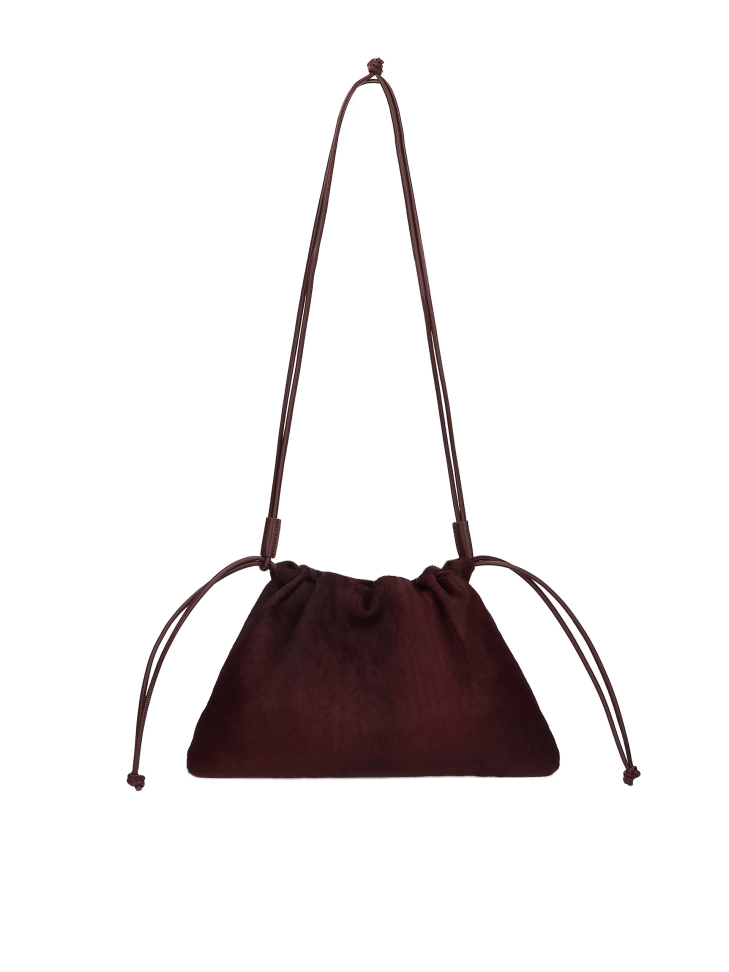 Sac en cuir marron avec poils naturels KS LIVIEN