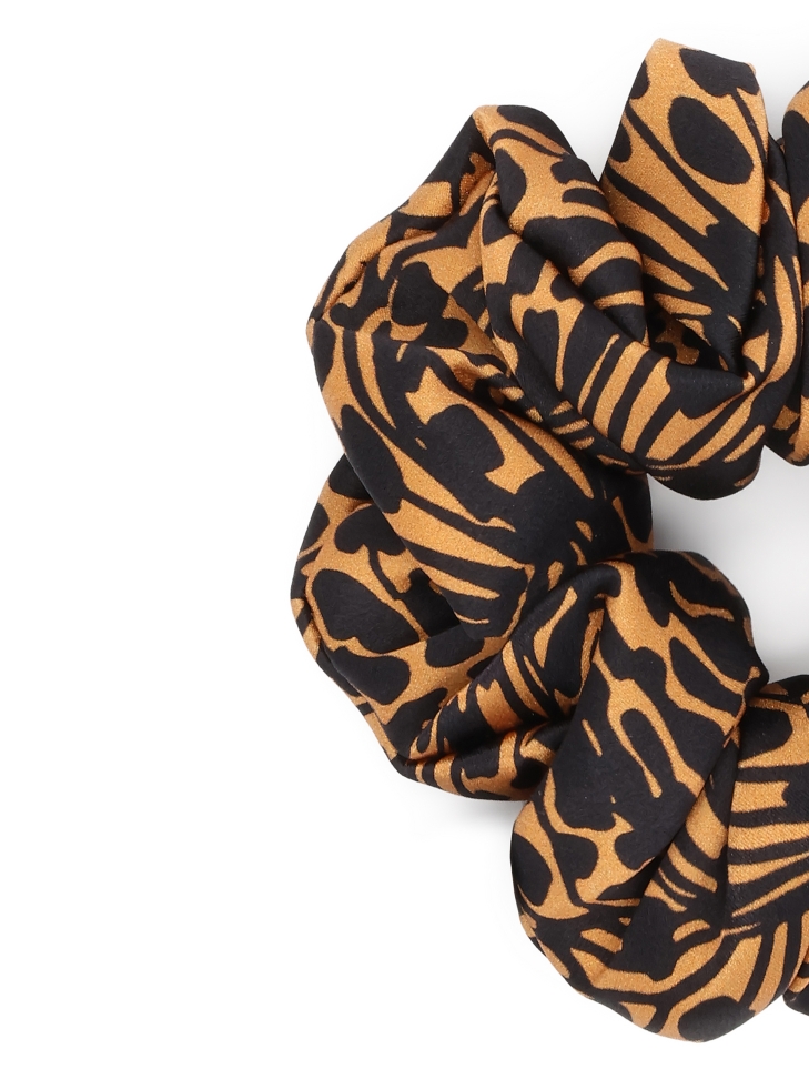 Chouchou marron et noir à motifs PAPILLON